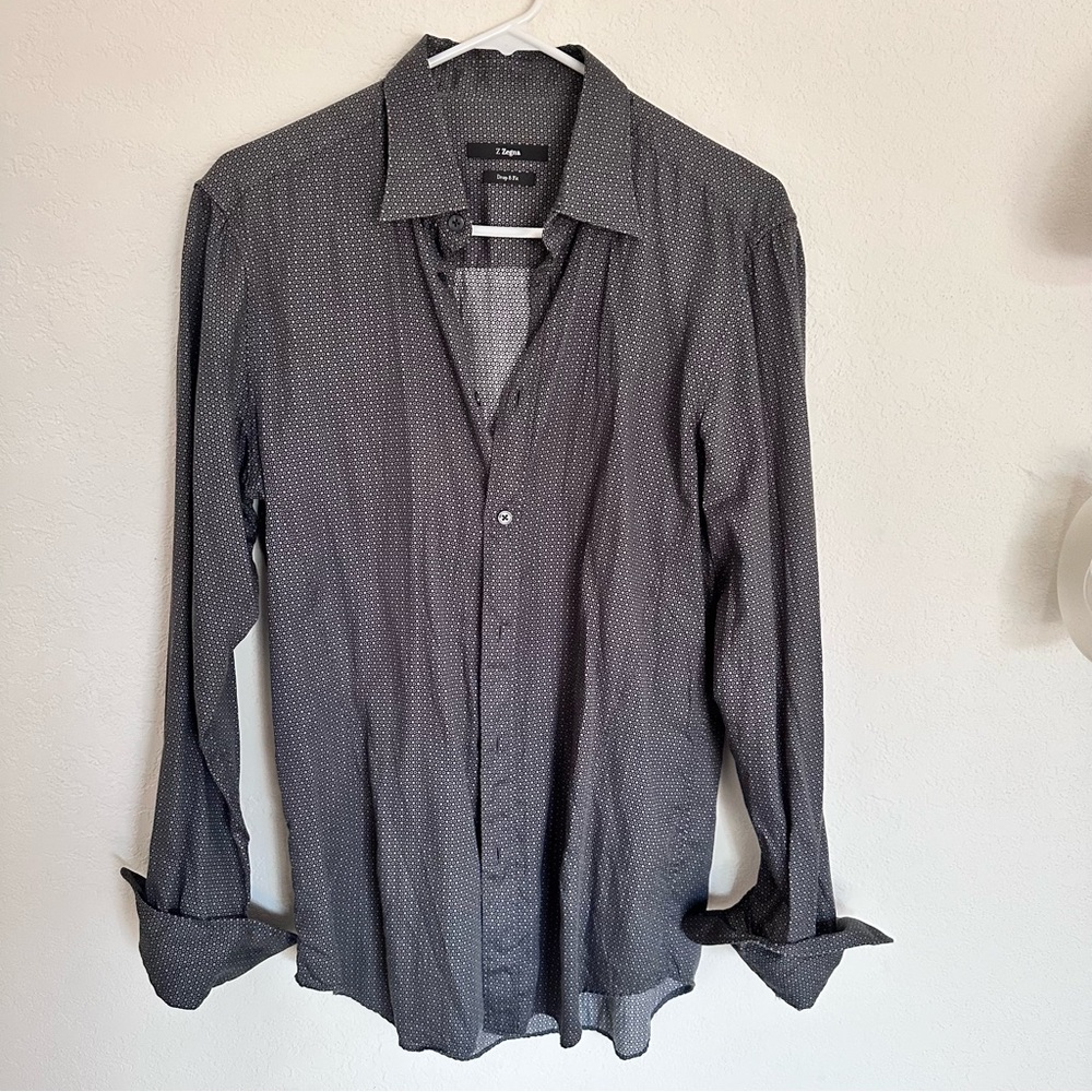 Z Zegna dress shirt medium blue striped